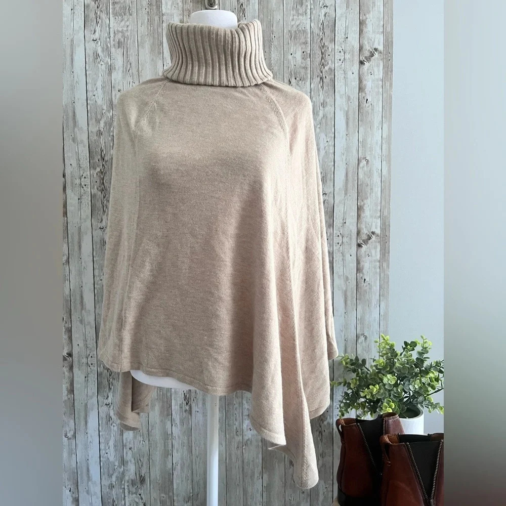 Ann Taylor Turtleneck Poncho Sweater Small